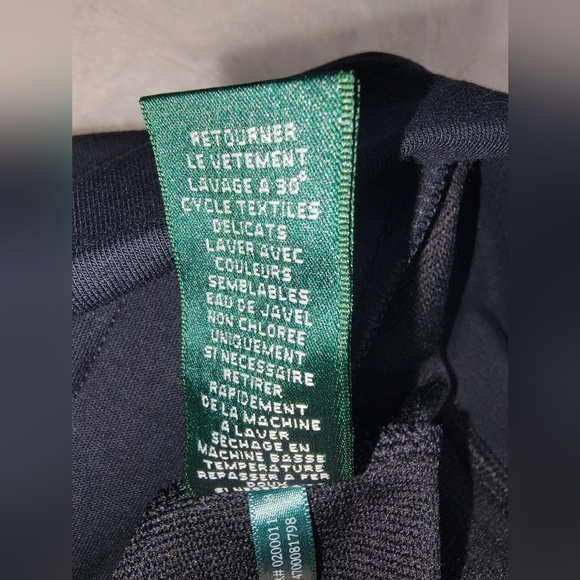 Lauren Ralph Lauren Black Zip Up Sweater with Sporty Stripes - Picture 10 of 10